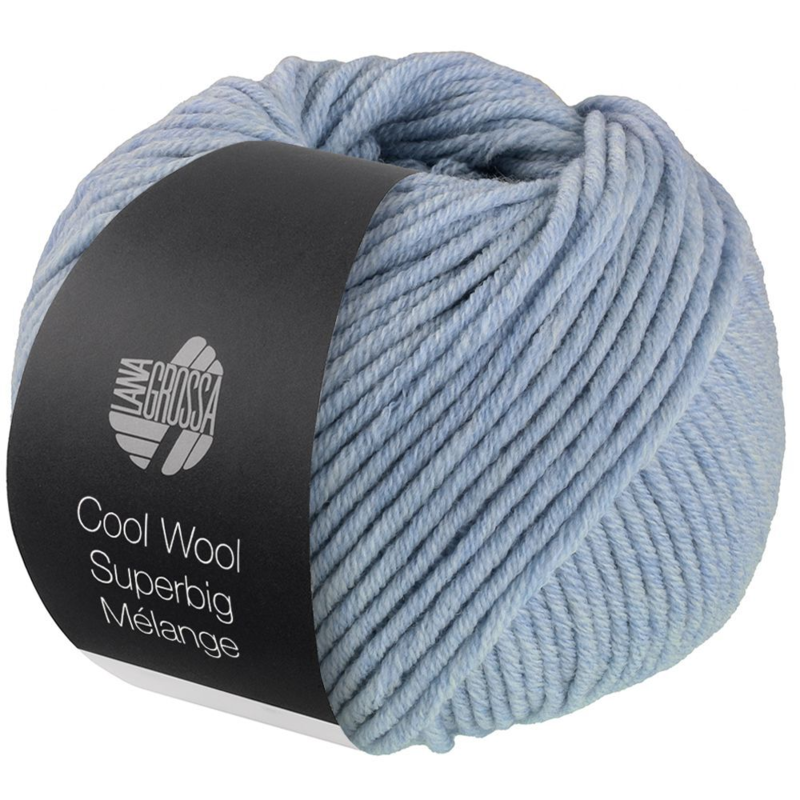 Lana Grossa Cool Wool Superbig 206 Azul claro jaspeado