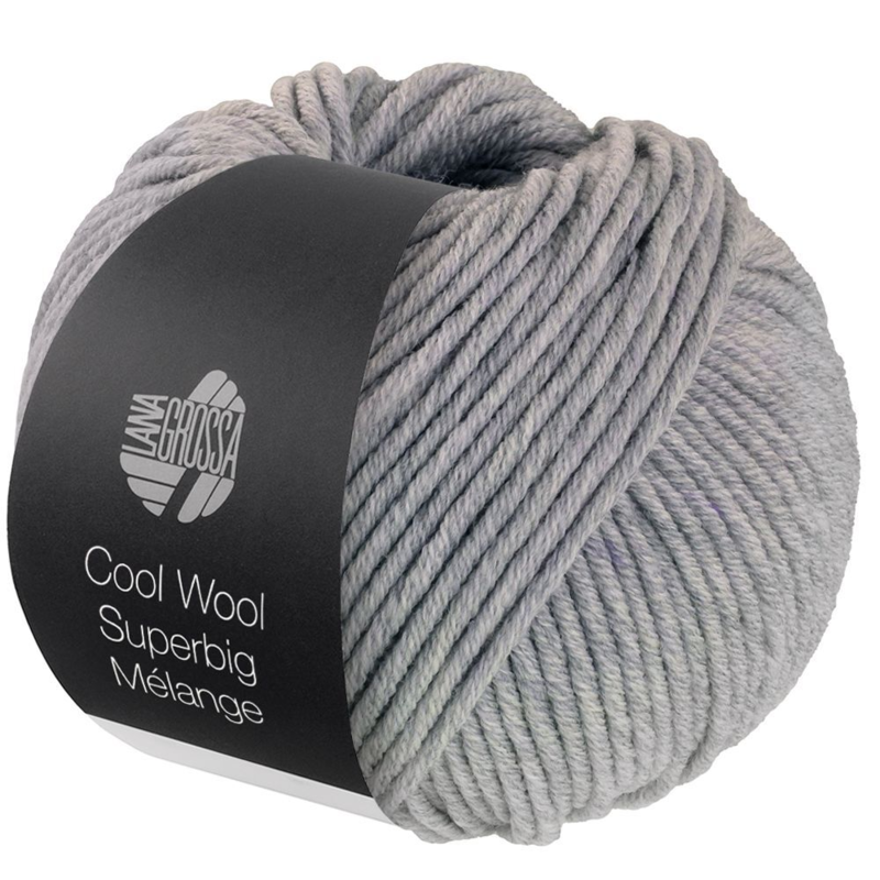 Lana Grossa Cool Wool Superbig 216 Gris claro jaspeado