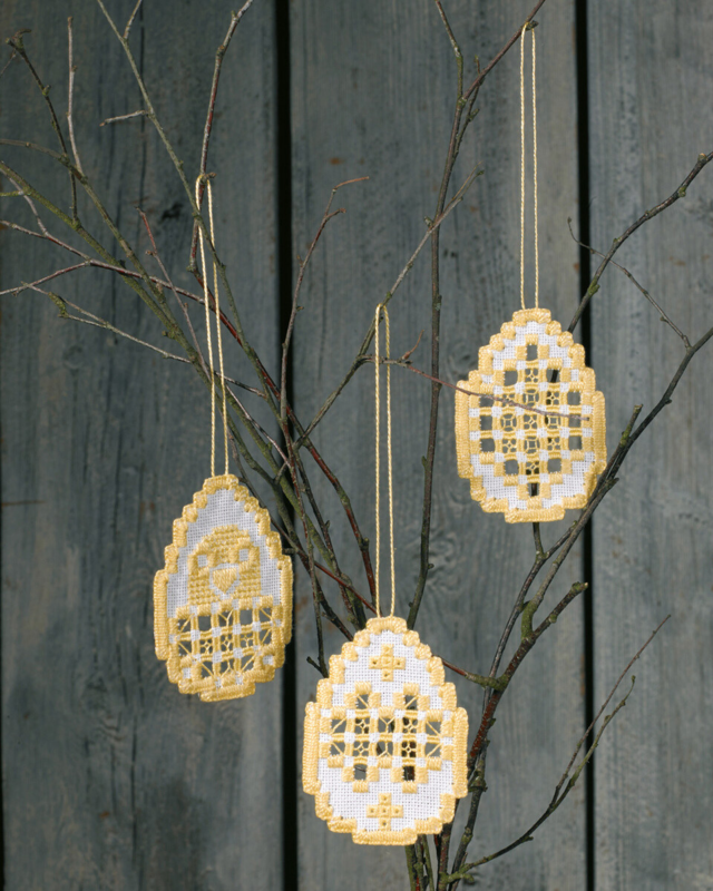 Kit de Bordado Huevos de Pascua Hardanger 3 uds. 6 x 8,5 cm