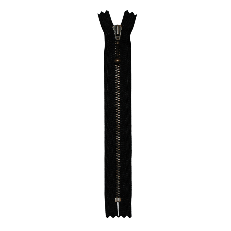 YKK Cremallera Fija Latón Antiguo 4 mm 17 cm 580 Negro