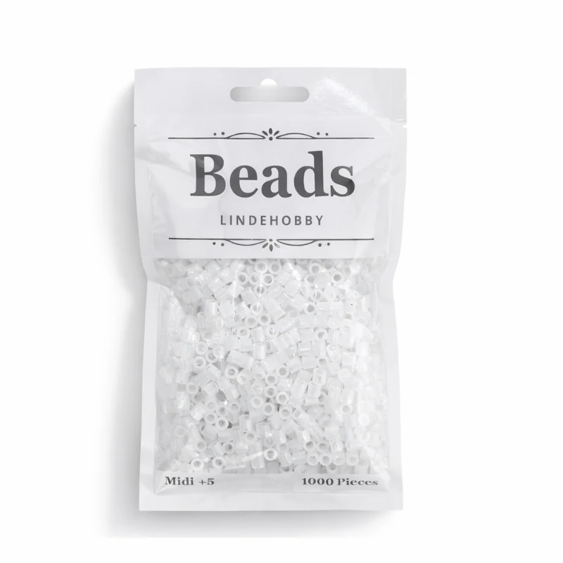 LindeHobby Beads Glitter 06 Blanco