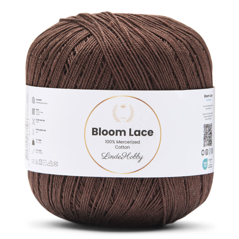 LindeHobby Bloom Lace Mercerized Cotton 08 Marrón oscuro