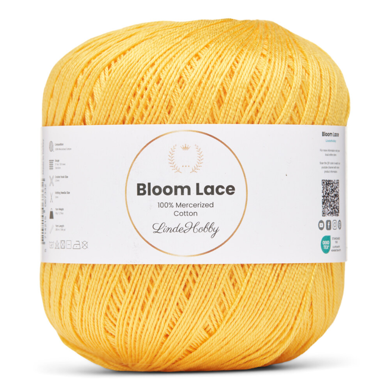 LindeHobby Bloom Lace Mercerized Cotton 22 Amarillo