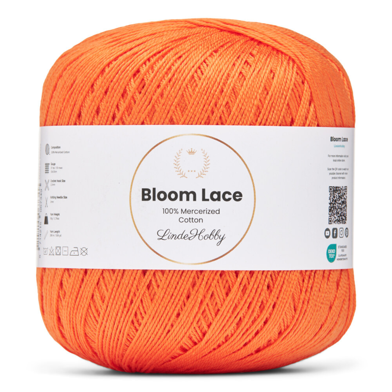 LindeHobby Bloom Lace Mercerized Cotton 23 Naranja