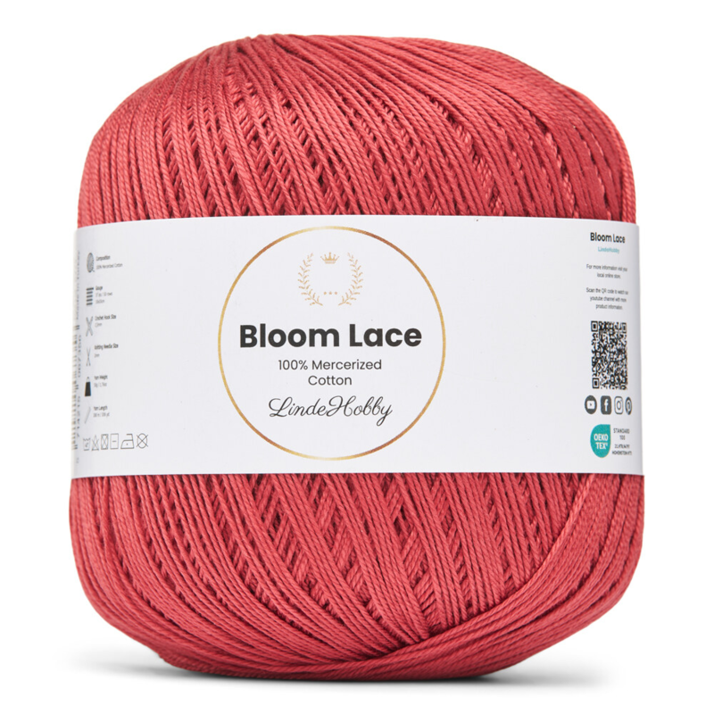 LindeHobby Bloom Lace Mercerized Cotton 24 Madera de rosa