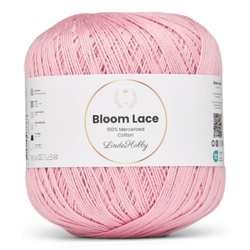 LindeHobby Bloom Lace Mercerized Cotton 27 Rosa palo
