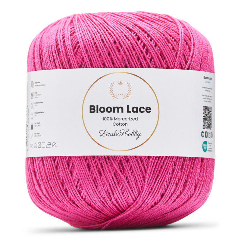 LindeHobby Bloom Lace Mercerized Cotton 34 Fucsia