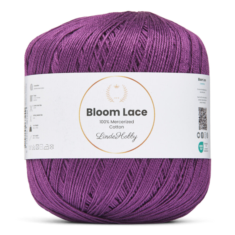 LindeHobby Bloom Lace Mercerized Cotton 13 Púrpura