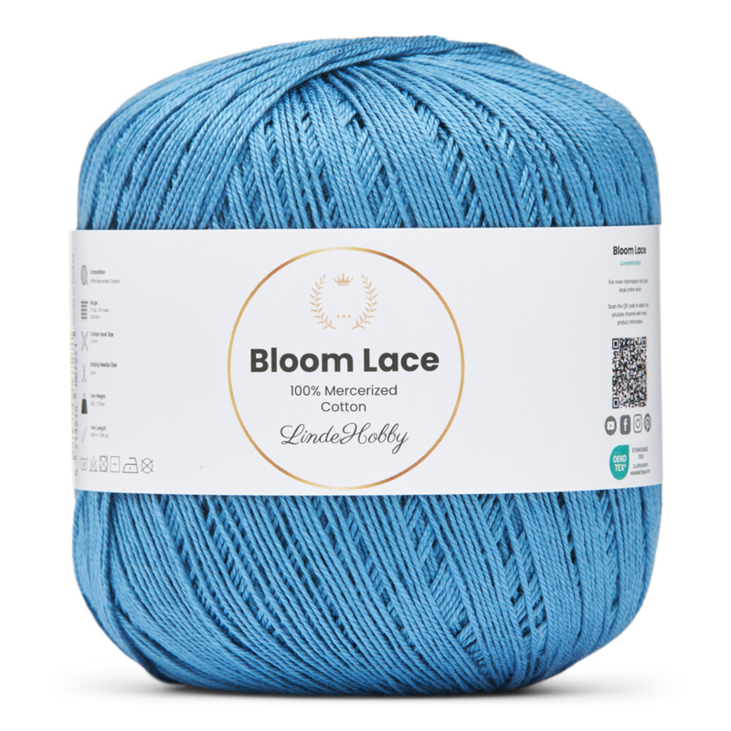 LindeHobby Bloom Lace Mercerized Cotton 16 Azul vaquero