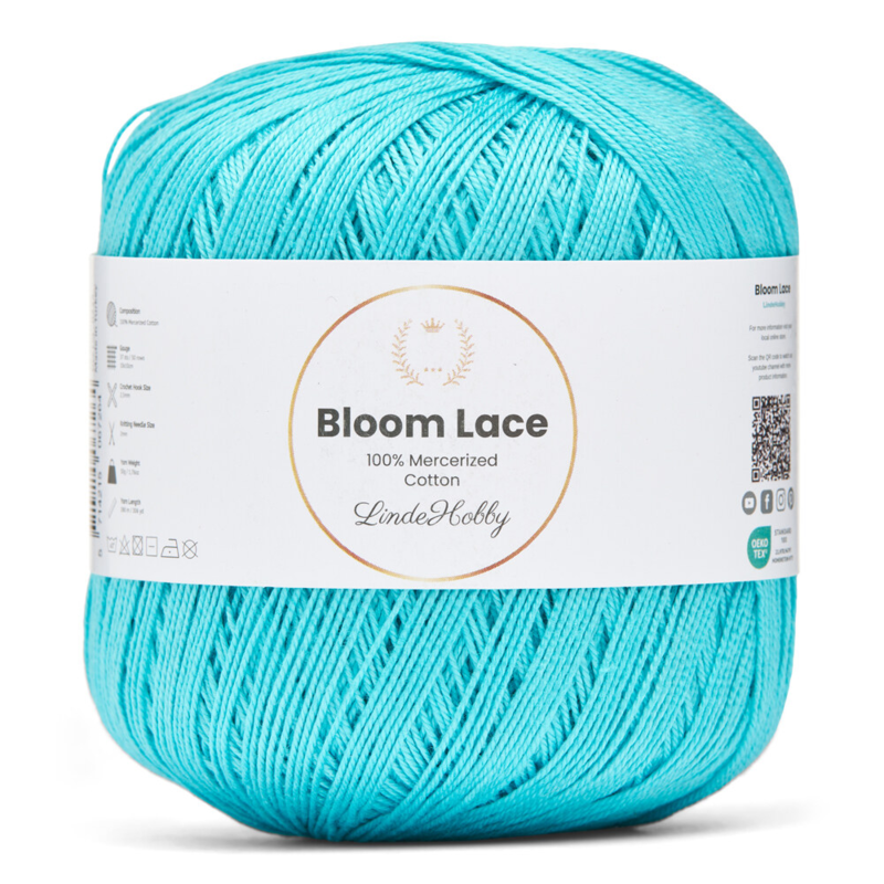 LindeHobby Bloom Lace Mercerized Cotton 15 Turquesa