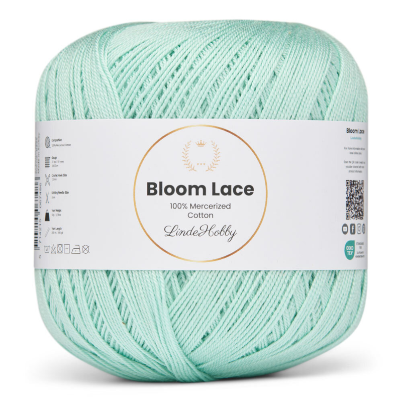 LindeHobby Bloom Lace Mercerized Cotton 37 Menta pastel