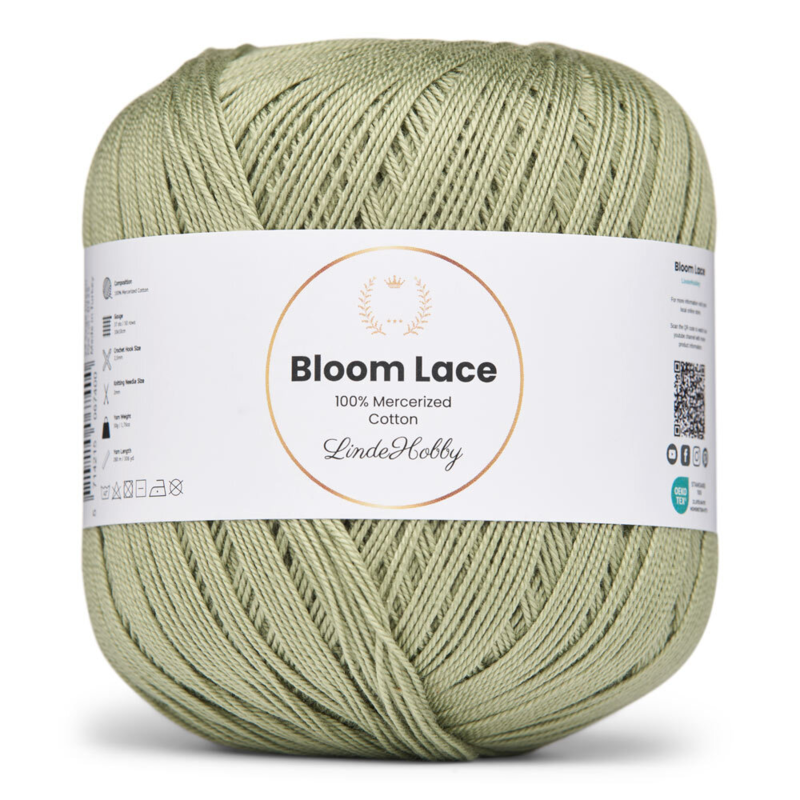 LindeHobby Bloom Lace Mercerized Cotton 29 Verde salvia