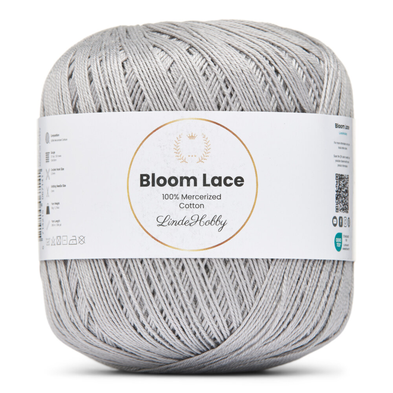 LindeHobby Bloom Lace Mercerized Cotton 03 Gris