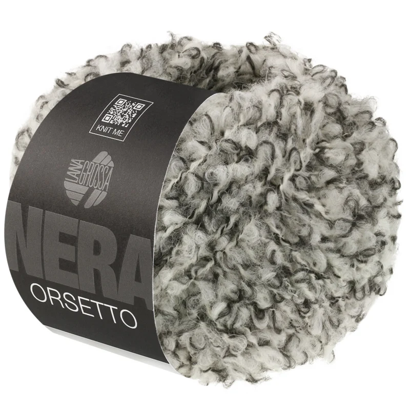 Lana Grossa Orsetto 105 Negro/Blanco crudo