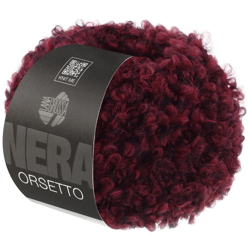 Lana Grossa Orsetto 102 Burdeos/Negro