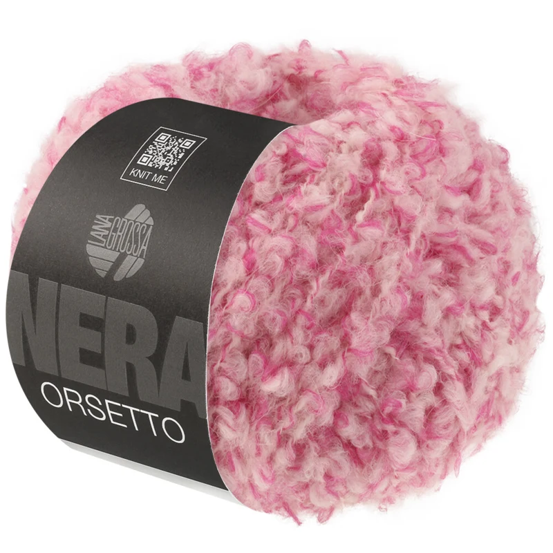 Lana Grossa Orsetto 101 Rosa intenso/Blanco crudo