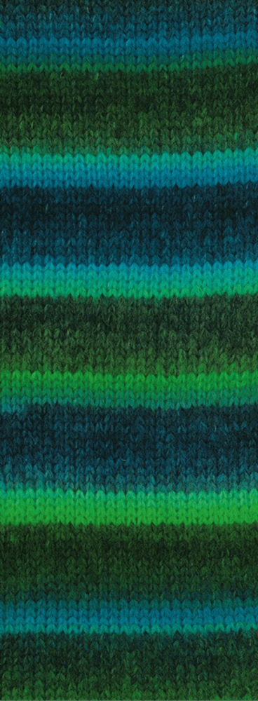 Lana Grossa Bomba 05 Petróleo oscuro/verde petróleo/azul/violeta/azul medianoche/verde