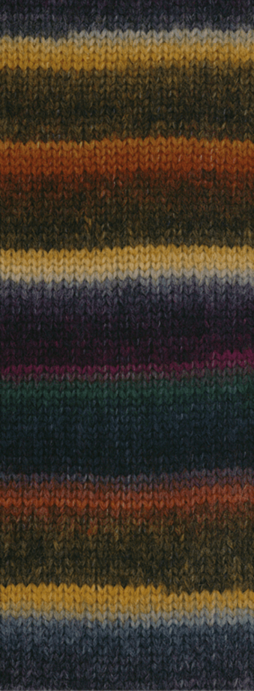 Lana Grossa Bomba 09 Nougat/moca/mora/azul negro/lila grisáceo/verde oliva grisáceo/antracita