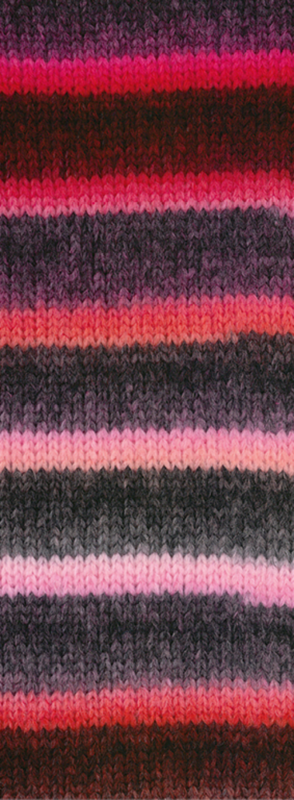 Lana Grossa Bomba 02 Rosa/fucsia/coral/mora/rojo grisáceo/rosa grisáceo/gris oscuro