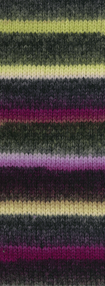 Lana Grossa Bomba 10 Orquídea/mora/beige grisáceo/verde grisáceo/gris oscuro