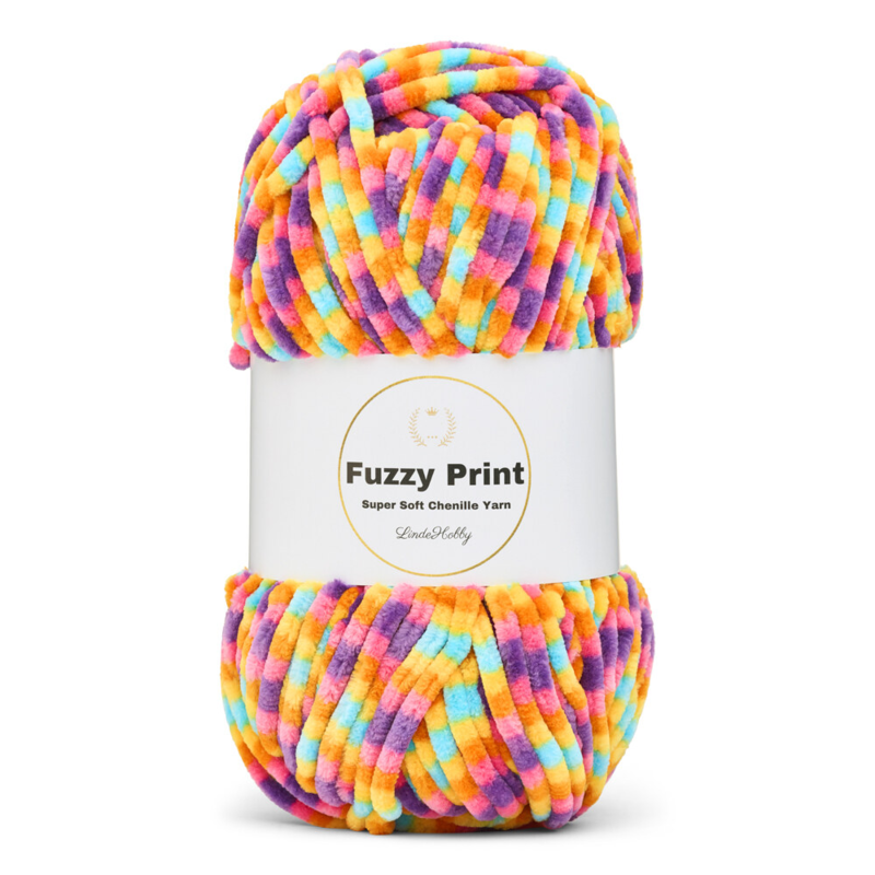 LindeHobby Fuzzy Chenille Print 08 Confeti