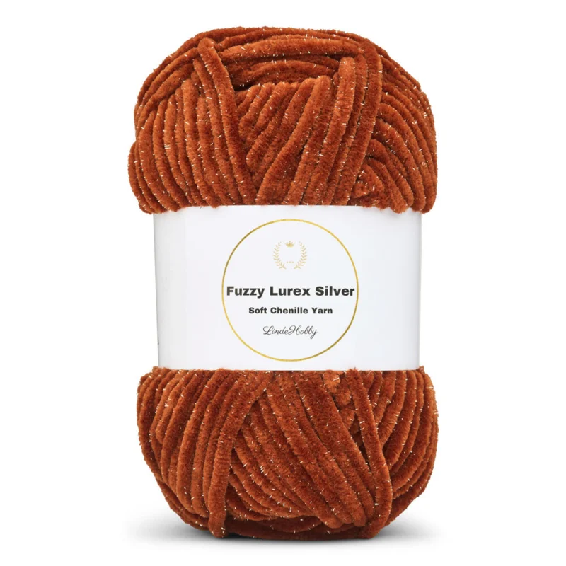 LindeHobby Fuzzy Chenille Silver Lurex 34 Cobre