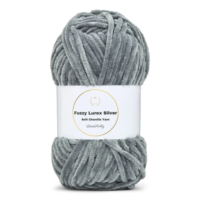 LindeHobby Fuzzy Chenille Silver Lurex 05 Gris oscuro