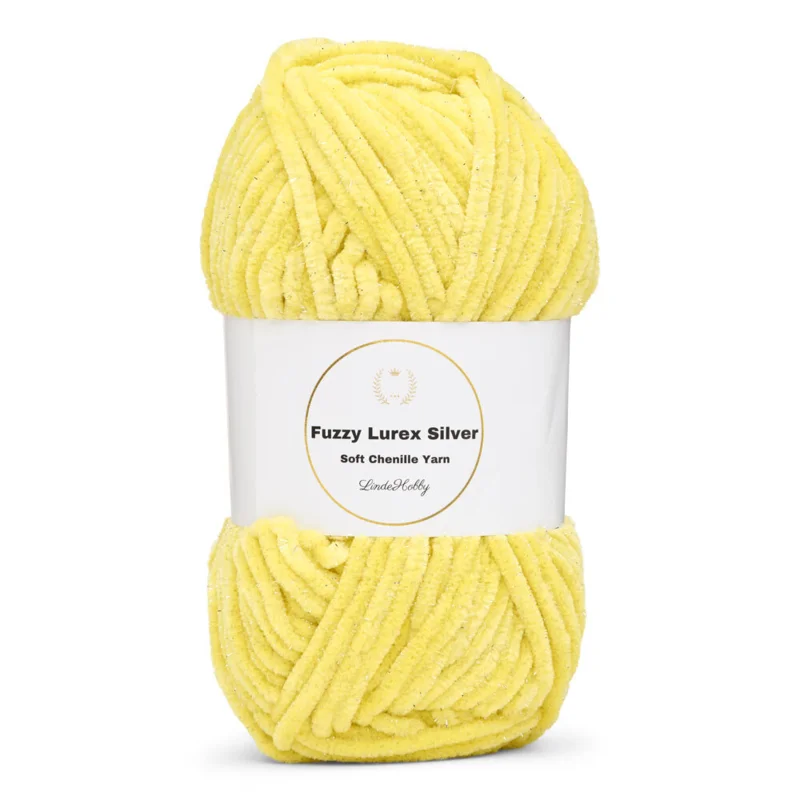 LindeHobby Fuzzy Chenille Silver Lurex 09 Amarillo