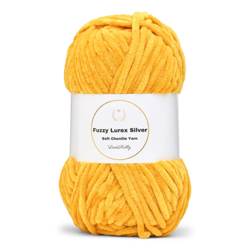 LindeHobby Fuzzy Chenille Silver Lurex 47 Amarillo dorado