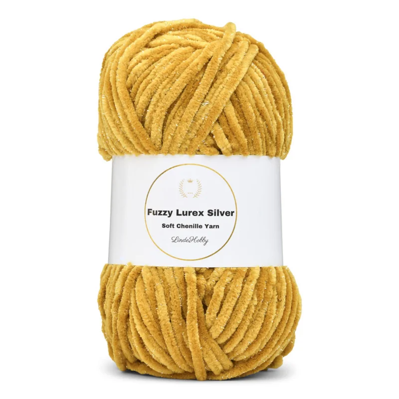LindeHobby Fuzzy Chenille Silver Lurex 23 Ocre dorado