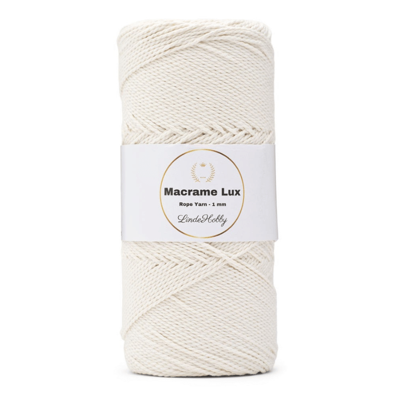 LindeHobby Macrame Lux, Cuerda de macramé, 1 mm 01 Blanco azucarado