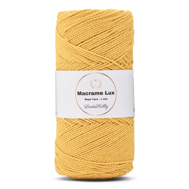 LindeHobby Macrame Lux, Cuerda de macramé, 1 mm 07 Amarillo