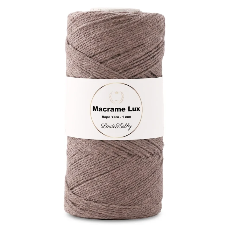 LindeHobby Macrame Lux, Cuerda de macramé, 1 mm 02 Beige oscuro