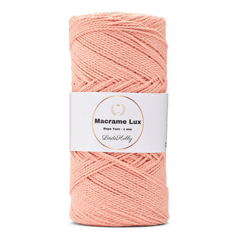 LindeHobby Macrame Lux, Cuerda de macramé, 1 mm 11 Rosa claro