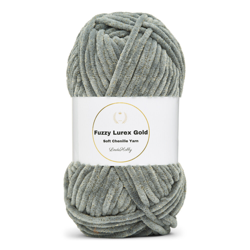 LindeHobby Fuzzy Chenille Gold Lurex 05 Gris oscuro