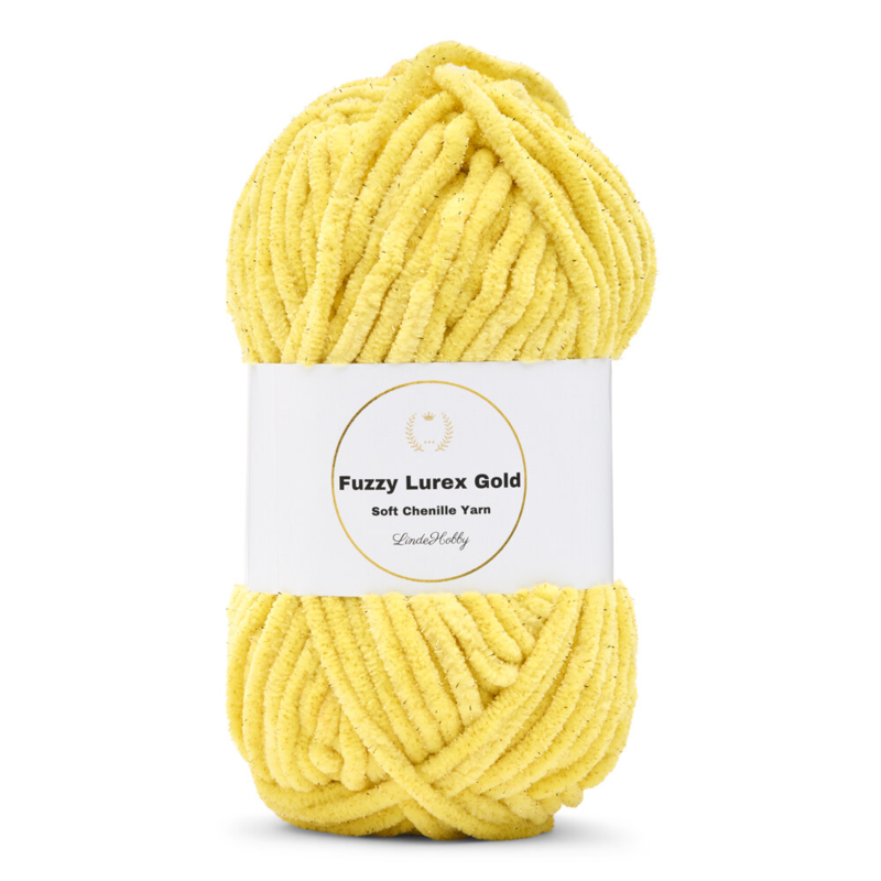 LindeHobby Fuzzy Chenille Gold Lurex 09 Amarillo