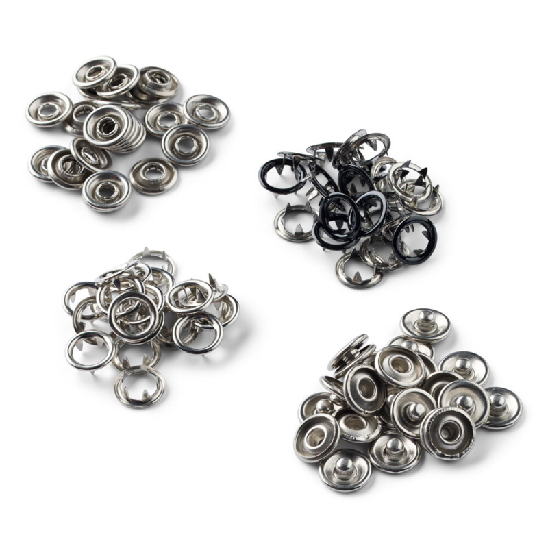 LindeHobby Botones de Presión, 20 unidades, 9.5 mm Negro