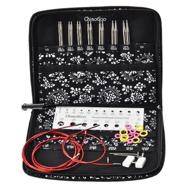 ChiaoGoo Set de Agujas Circulares Intercambiables Twist Red Lace, Small, 10 cm