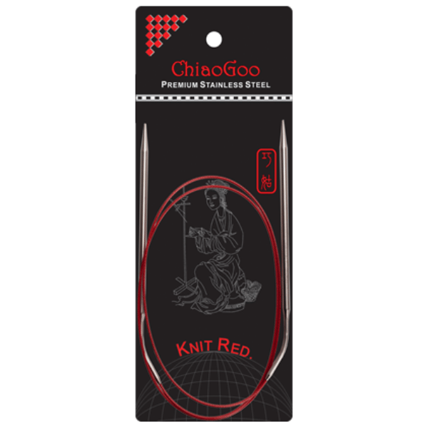 ChiaoGoo Agujas Circulares Knit Red Acero Inoxidable (23-100 cm) 100 cm