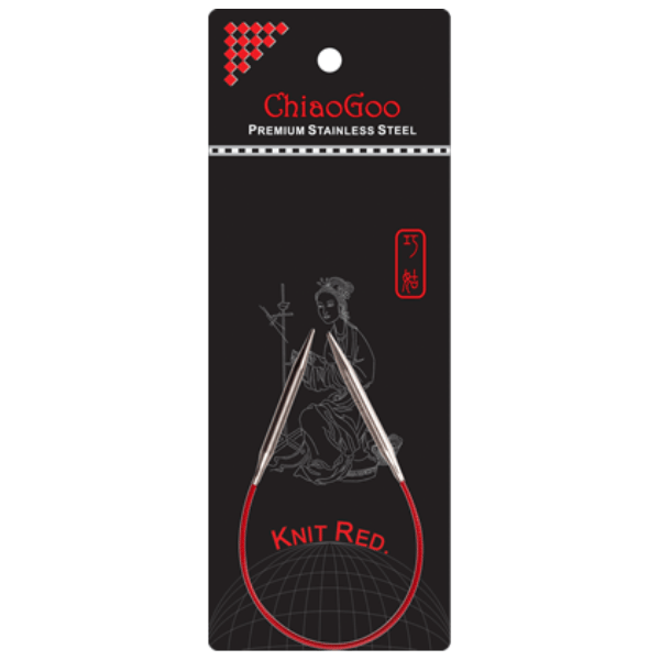 ChiaoGoo Agujas Circulares Knit Red Acero Inoxidable (23-100 cm) 23 cm