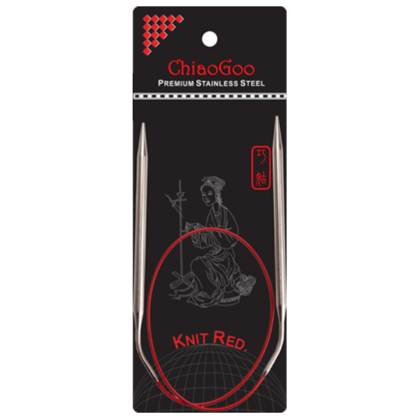 ChiaoGoo Agujas Circulares Knit Red Acero Inoxidable (23-100 cm) 60 cm
