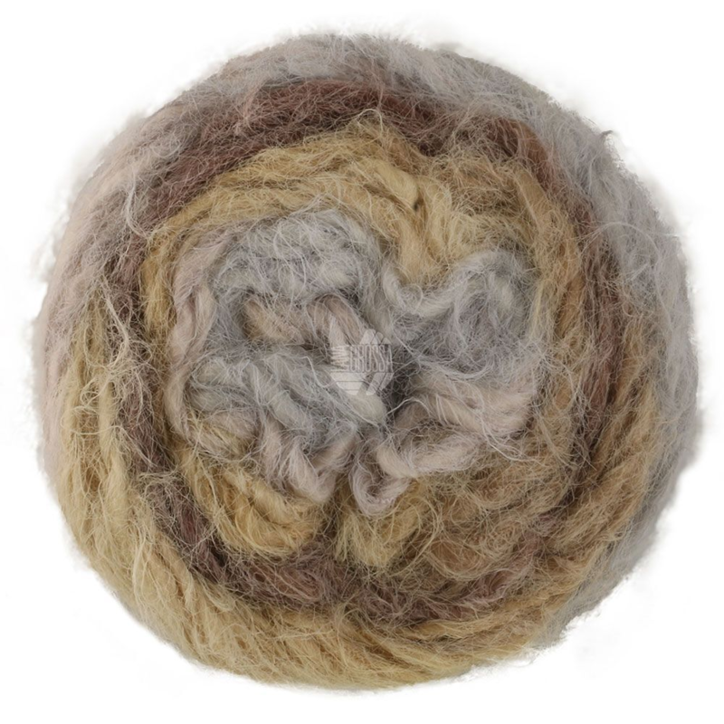 Lana Grossa Basta Mista 108 Beige/Gris claro/Grège/Taupe/Gris/Marrón oscuro