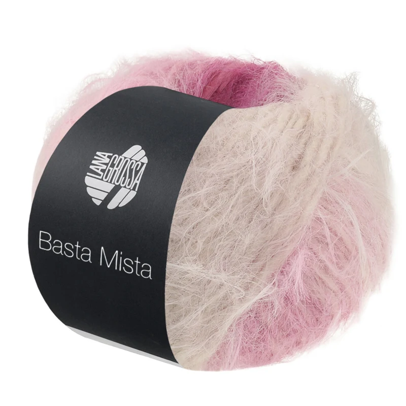 Lana Grossa Basta Mista 123 Rojo violeta/fucsia/rosa fuerte/rosa/blanco roto/blanco concha