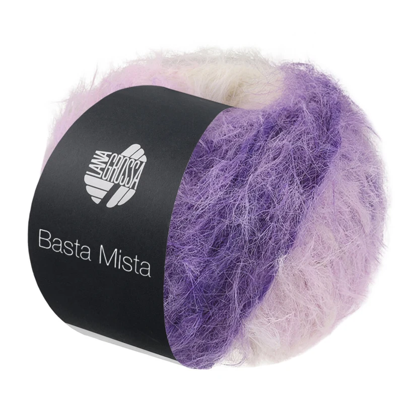 Lana Grossa Basta Mista 125 Violeta oscuro/violeta grisáceo/violeta/lila/blanco