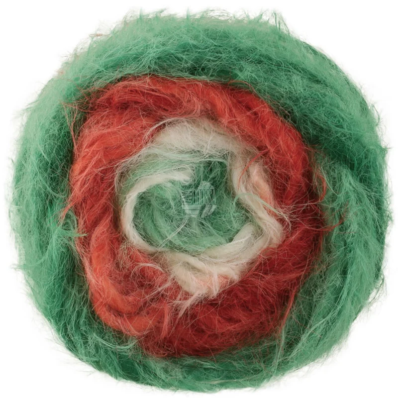 Lana Grossa Basta Mista 799 Verde/Blanco/Rojo