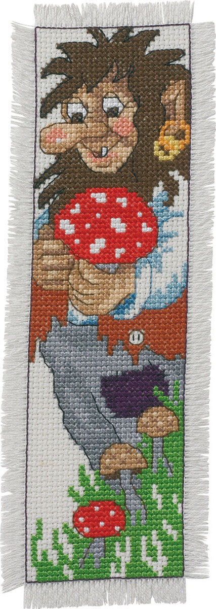 Kit de bordado marcador de libros Papá Troll 7 x 22 cm