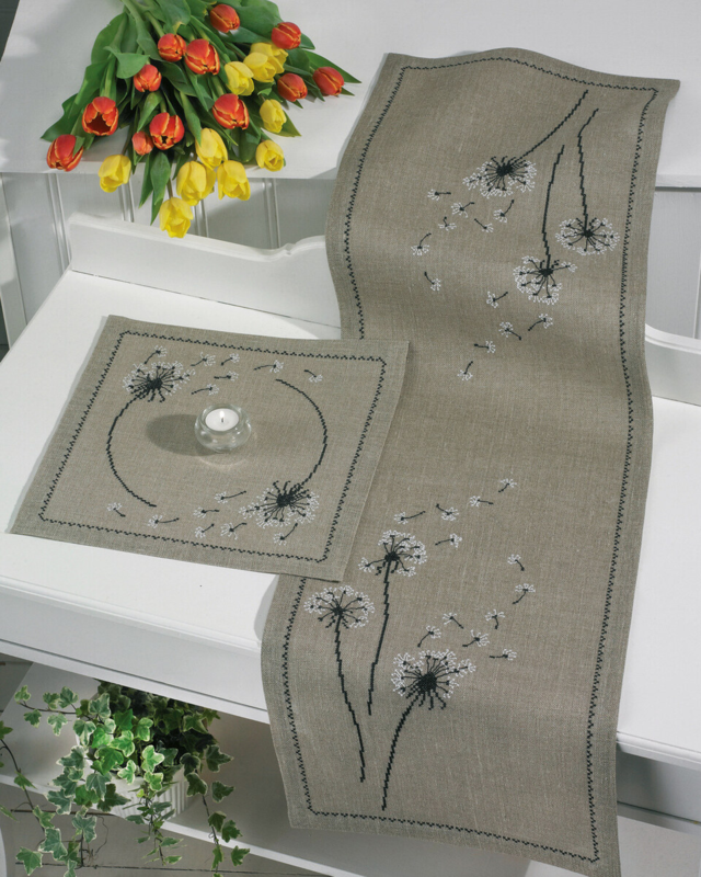 Kit de bordado Diente de león 36 x 36 cm