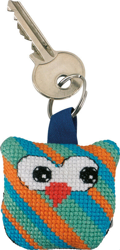 Kit de bordado Búho con rayas diagonales 5 x 5 cm