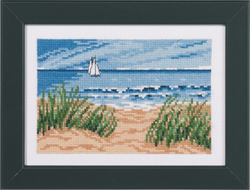 Kit De Bordado Barcos De Vela 18 x 13 cm