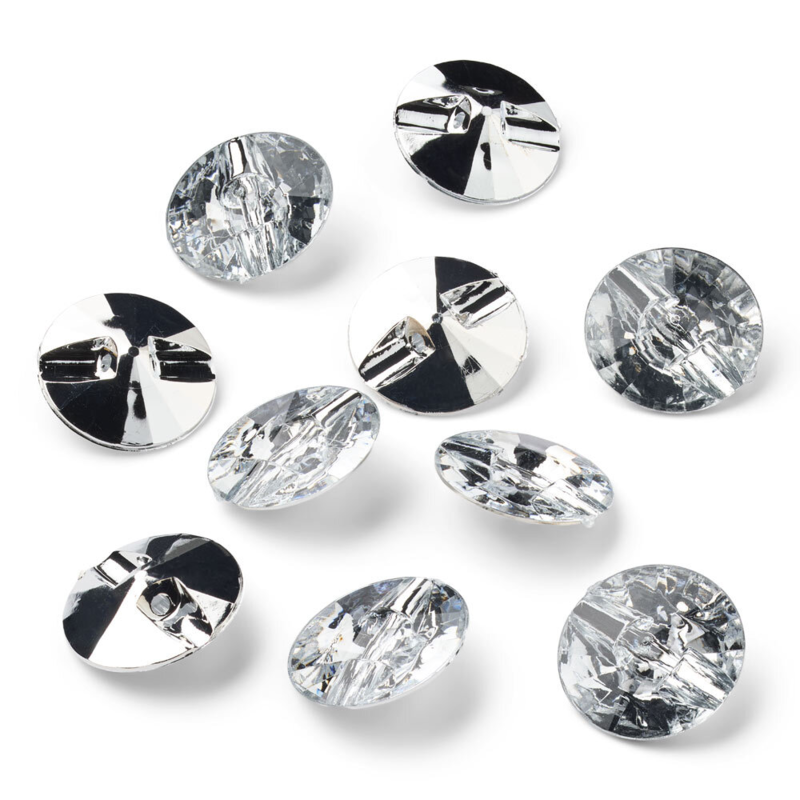 LindeHobby Botones de Cristal, Transparentes, 20 mm, 10 uds